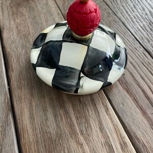 Mackenzie Child’s Courtly Check Lid Only with Red Knob